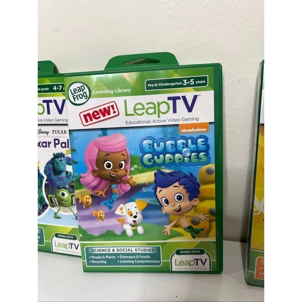 Leap Frog Leap TV Video Games Kids Educational Sports, Disney Pixar Pals, Bubble